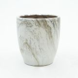 Bloempot egg hoog emperor marmerlook d39h42 grijs binnen
