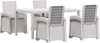 vidaXL Garden Dining Table Set 5 pcs White and Taupe PP