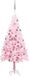 vidaXL Kunstkerstboom met verlichting en kerstballen 150 cm PVC roze