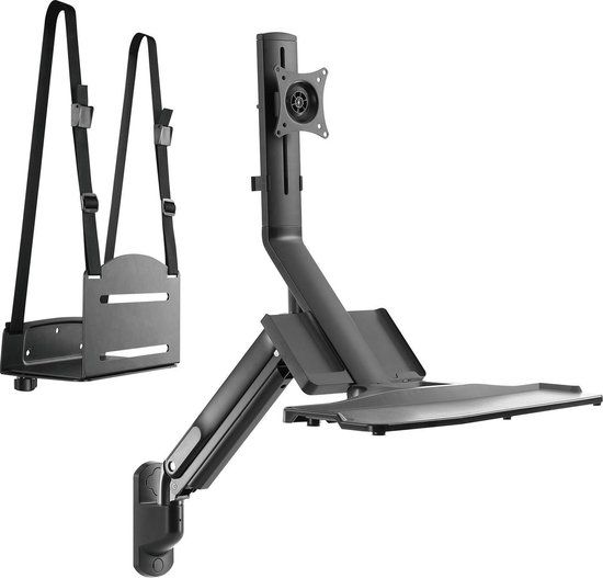 MacLean Wandbeugel voor monitor 17-32" - 9 kg - met toetsenbord en CPU houder MC-838