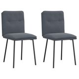 VidaXL Eetkamerstoelen 2 stuks fluweel donkergrijs
