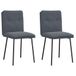 VidaXL Eetkamerstoelen 2 stuks fluweel donkergrijs