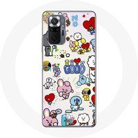 Maniacase Hoesje voor Xiaomi Redmi Note 10 Pro BTS Bangtan Sonyeondan BT21 Van Tata Chimmy Cooky Rj Koya Mang Et Shooky