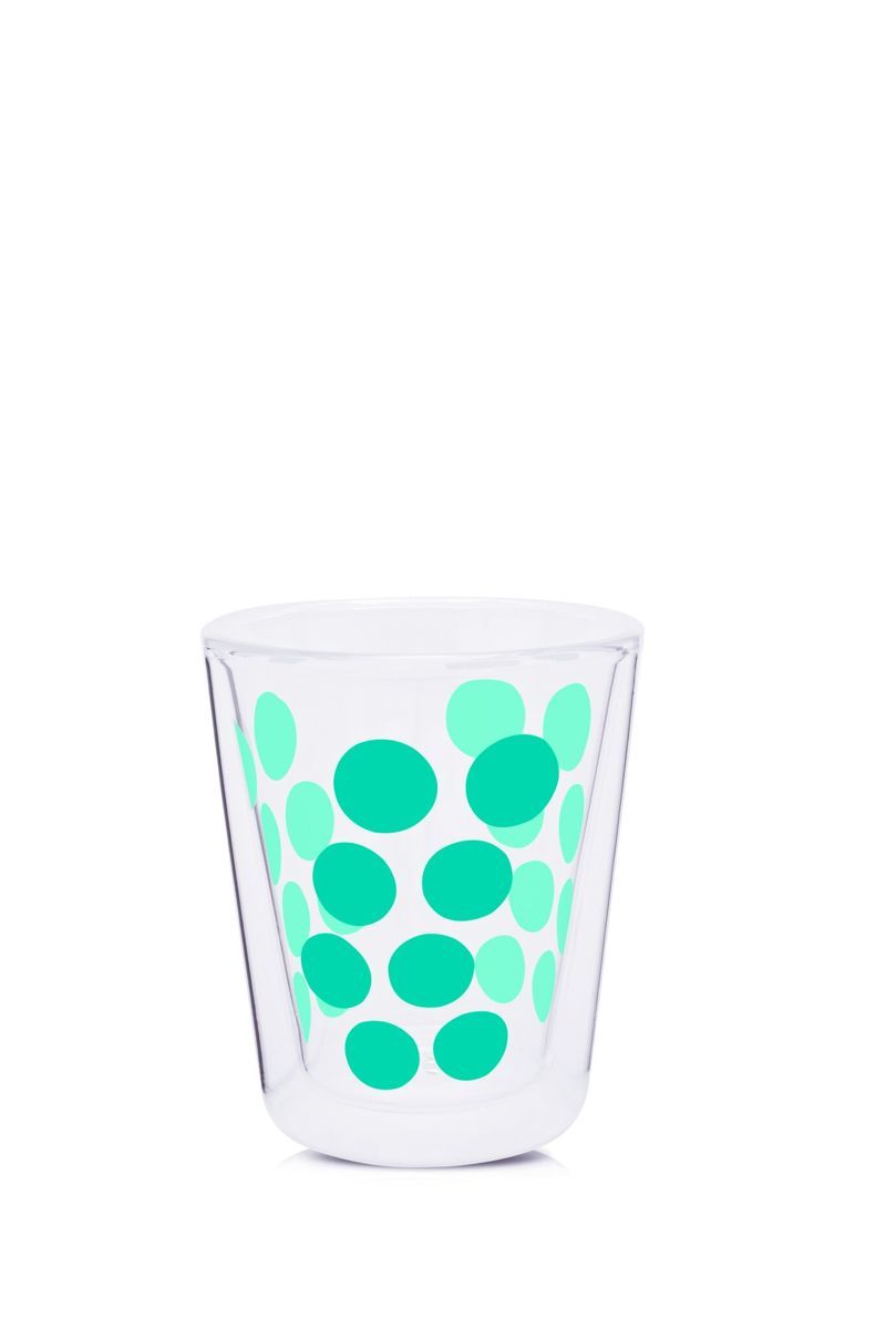 Zak!Designs Dotdot Koffiebeker - Dubbelwandig - 20 cl - Aqua blauw