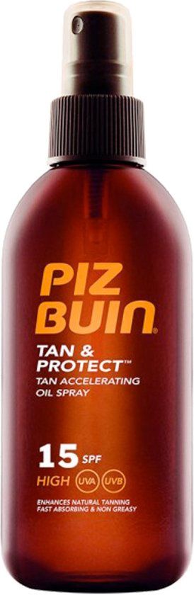 Piz Buin Tan & Protect Dry Oil Spray Factor spf 15 - 150 ml - Zonnebrand spray