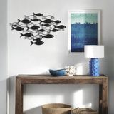 Stijlvol zwart decoratief metalen wandaccessoire, 41 x 70 cm
