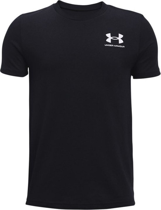 Under Armour UA B SPORTSTYLE LEFT CHEST Short Sleeve Jongens Sportshirt - Zwart - Maat 140