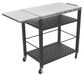 Chariot de barbecue extérieur - Table de travail BBQ - 4 niveaux 90 kg par étagère - Pliable - Acier inoxydable - 4 roulettes avec frein - 80x50x83 cm - Argent