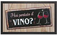 Casa mia - Voetmat formaat Mod. Schild 'Hai de wijn transporteert' cm.40x68 Code 22046