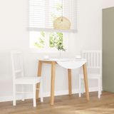 VidaXL Eetkamerstoelen 2 st massief hout rubber wit