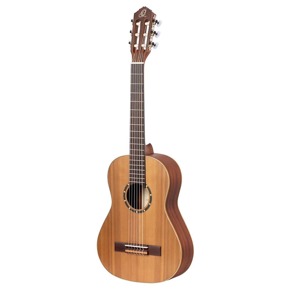 Ortega R122L-1/2 Family Series 1/2-Size Guitar Natural - Left-Handed Classical Guitar with Gigbag