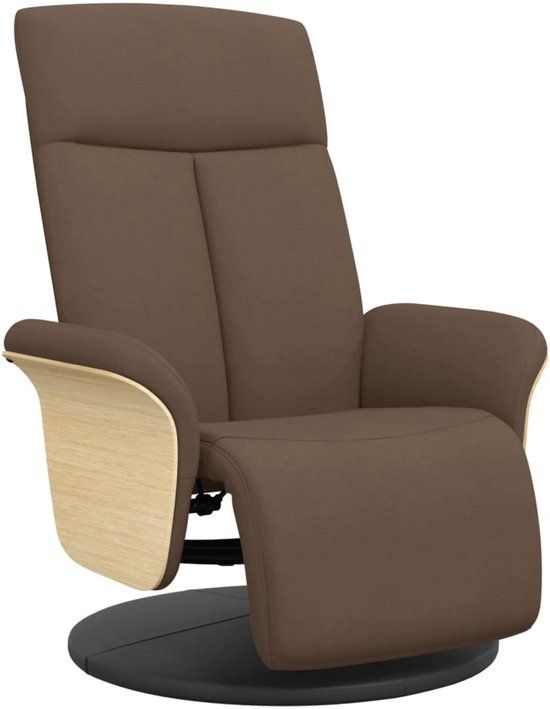 vidaXL Fauteuil verstelbaar met voetensteun stof bruin