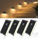 Éclairage d'escalier avec détecteur de mouvement - Veilleuses LED - Rechargeable - Sans fil - Lot de 4 - Noir