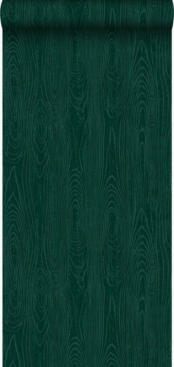 Origin Wallcoverings behang houten planken met nerf smaragd groen - 347557 - 53 cm x 10,05 m
