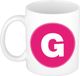Bellatio Decorations Shoppartners Bv Koffie mok met de letter G - beker - roze - 300 ml