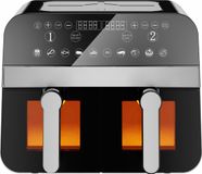 Comfy Nest Dubbele Airfryer XXL - CN-AFD45WB - 2400W - Duo Airfryer met venster - 9L - Zwart/Zilver
