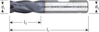 Rotec VHM vingerfrees, 'Silver-Line', kort, TiAlN, ø3