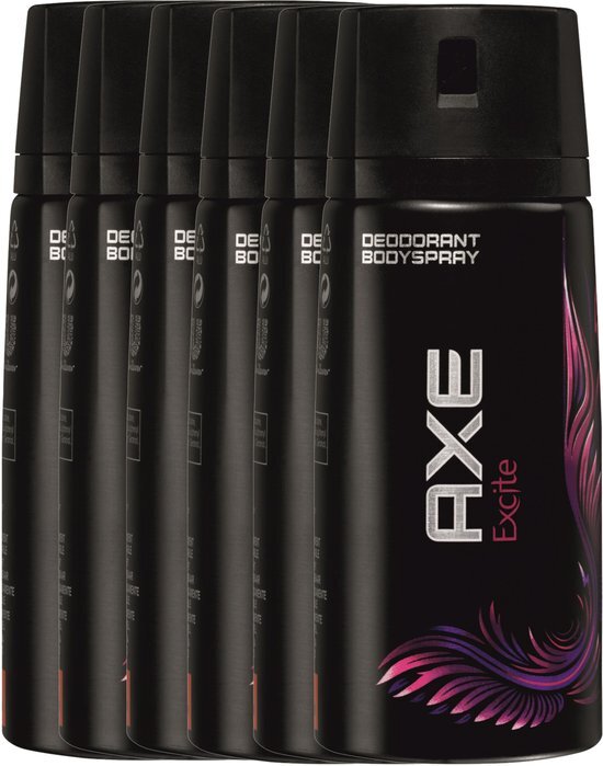 AXE excite Body Spray - 150 ml - deodorant - 6 st - Voordeelverpakking