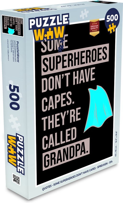 MuchoWow Puzzel Quotes - Some superheroes don't have capes - Spreuken - Opa - Legpuzzel - Puzzel 500 stukjes