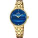Festina F20601/A Dames Polshorloge Goudkleurig Blauwe Wijzerplaat Staal