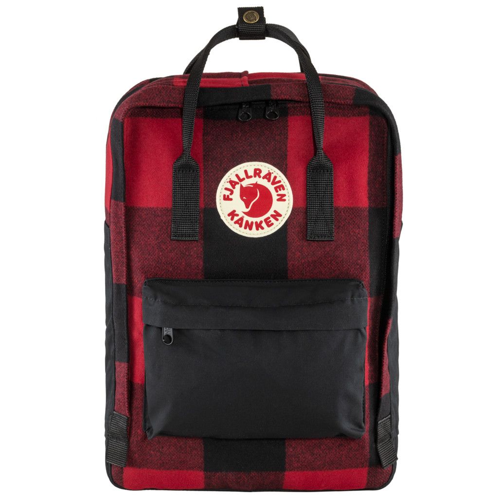 Fjällräven Kånken Re-Wool 15" Red-Black 18L - Polyester Backpack