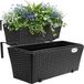 Casaria Polyrattan Bloembak – 2 Stuks Incl. Ophangbeugels – Zwart