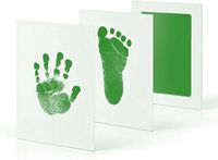 CHPN Baby handafdruk - Baby voetafdruk- fotokaartje - Baby cadeau - Kraamcadeau - Groene inkt