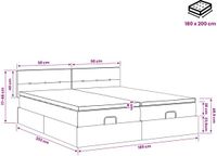 vidaXL Ottomaanse Bed met Matras en LED Lichtgrijs 180 x 200 cm