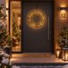Couronne de Noël avec 2400 LED blanc chaud, dimmable, avec minuterie et télécommande, câble noir, transformateur, IP44, pour intérieur et extérieur, abrité, Ø 56 cm