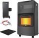 QEENTOE Chauffage à gaz céramique 4200W, avec détendeur et tuyau de gaz, chauffage à gaz mobile pour atelier, abri de jardin, terrasse [, noir]
