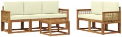 vidaXL - Bank loungeset - Polyester - Naturel et crème