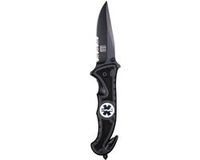 Merkloos / Sans marque Van Os Imports B.V. Survival mes - zwart - inklapbaar - 19,5 cm - medic zakmes