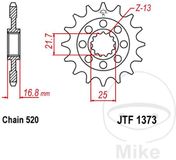 Tandwiel Jt Sprockets 520 Jtf1373.17 Steel Voortandwiel Zilver 17t