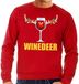 Bellatio Decorations Shoppartners Bv Foute kersttrui - Winedeer print - rood - voor heren - lange mouwen - sweater - wijn - Kersttruien XL