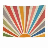Ulticool - Wandkleed binnen - Wandtapijt - Vintage - Retro - Zon - Muurkleed - Wanddoek Stof - 200 x 150 cm - Bohemian Wanddecoratie - Wandhanger - Muurhanger - Fotobehang - Poster - Boho Decoratie - Woonkamer - Slaapkamer - Regenboog
