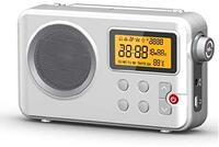 NK Radio NK-AB1904 FM / AM - Draagbare radio, LCD-display met licht, Antenne inbegrepen, Luidspreker, 4 AA-batterijen, DC5 V, Witte Kleur (Radio Wekker Functie)