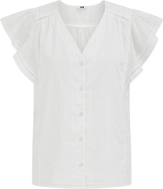 WE Fashion Dames blouse broderie wit