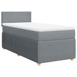 vidaXL Boxspringbed met matras, lichtgrijs, 80x200 cm, gestoffeerd