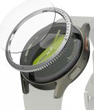 Ringke Bezel Styling + Tempered Glass Geschikt voor Samsung Galaxy Watch 7 44MM - RVS Watch Cover + Screen Protector - Zilver