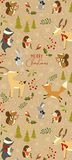Glick Vier Vellen Kerst Dieren Tissue Papier, Winter, Kraft, Wrap, TPX66, Multi