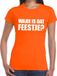 Bellatio Decorations Waar is dat feestje Dames Shirt Oranje S