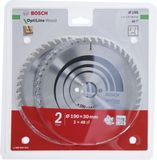Bosch 2x Optiline Wood Cirkelzaagbladen 190x30x2.6/1.6mm 48T