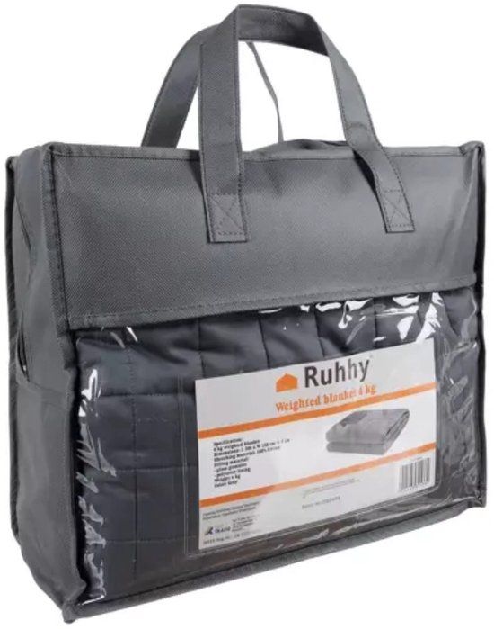 Ruhhy Verzwaarde Deken 6 kg - 200 x 150 cm - Grijs - Katoen/Polyester - Tweepersoons