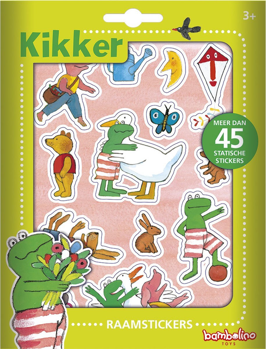 Bambolino Toys - Kikker raamstickers - niet permanente verplaatsbare raamstickers - incl. speelachtergrond