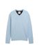 Tom Tailor - Pull en maille à encolure en V en coton - Taille XXXL - Mélange bleu métal clair