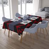 Bonamaison Tafelkleed, Anti-Mold, Sneldrogend, Waterdicht, 100% Polyester Tafellaken, rood Zwart, 140 x 200 Cm