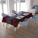 Bonamaison Tafelkleed, Anti-Mold, Sneldrogend, Waterdicht, 100% Polyester Tafellaken, rood Zwart, 140 x 200 Cm