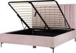 Beliani SEZANNE Lit - Velours Rose - 180x200cm - Avec Rangement