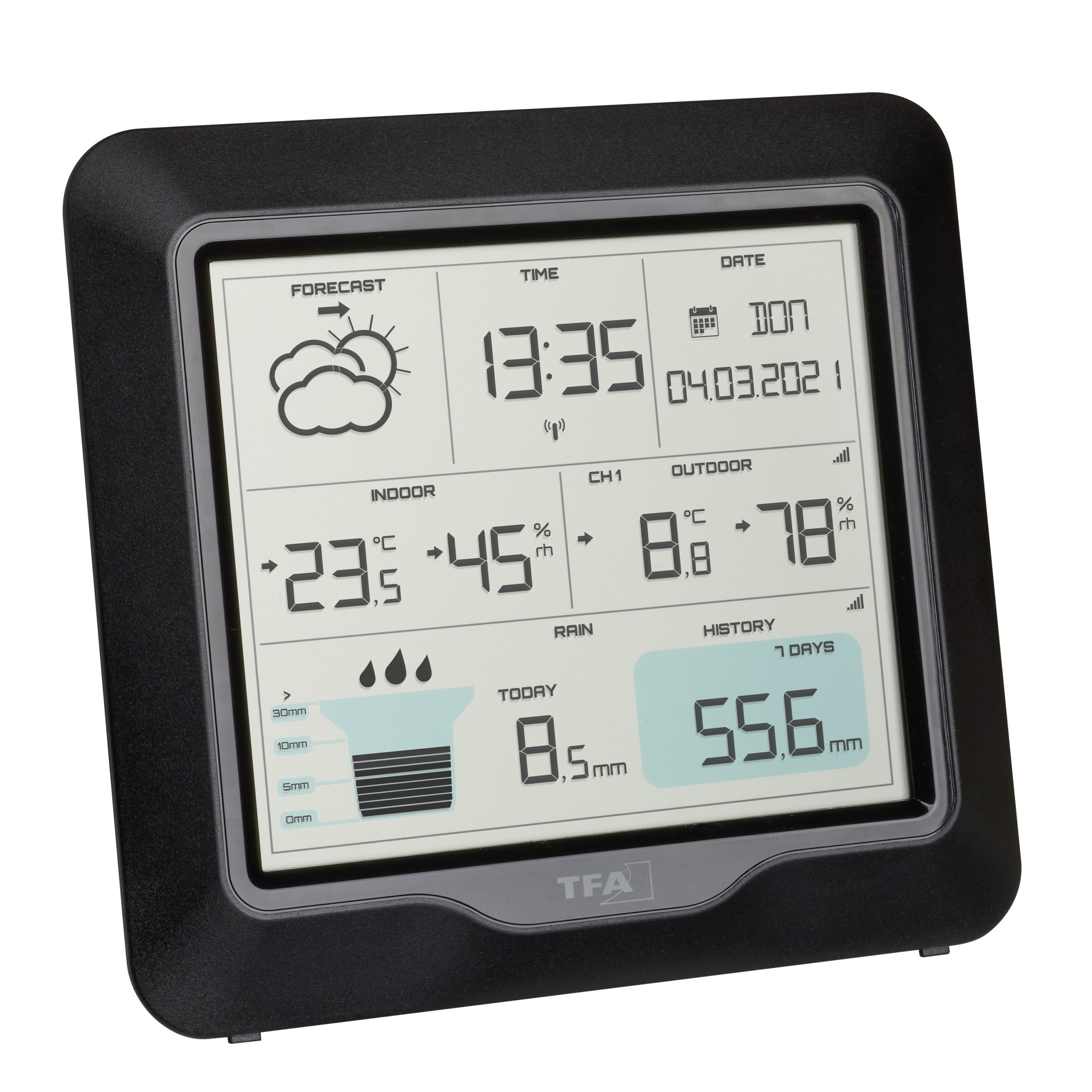TFA Dostmann RAIN PRO 35.1160.01 Draadloos weerstation - Zwart
