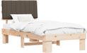 vidaXL Bedframe with Padded Headboard Taupe 90 x 190 cm